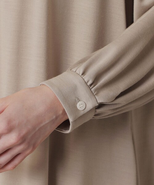 MACKINTOSH LONDON（マッキントッシュ ロンドン）の「ウールプレーティングワンピース（ワンピース・レディース・ベージュ/ブラック・38）」の6枚目の写真