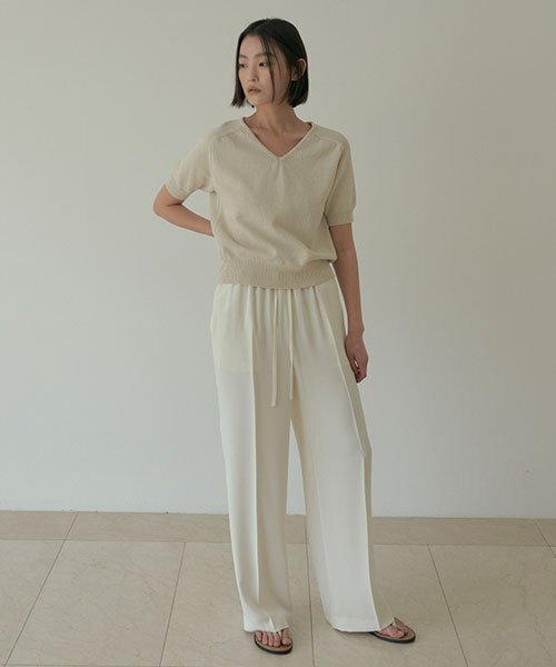 LINGSEOUL(リングソウル)の「relax banded pants-cream(スラックス・レディース・その他・FREE)」の2枚目の写真
