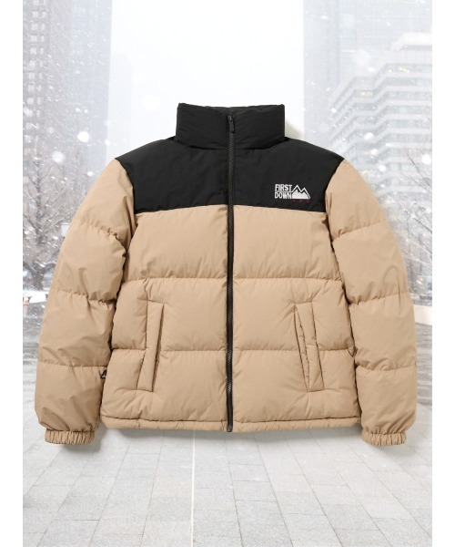 FIRST DOWN(ファーストダウン)の「【ファーストダウン 撥水防風 リバーシブル】FIRSTDOWN USA BUBBLE スタンド ダウン(ダウンジャケット/コート・メンズ・イエロー/ライトグレー/ブラック/ベージュ・LARGE/X-LARGE/MEDIUM)」の3枚目の写真