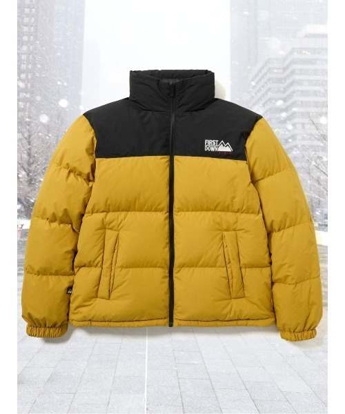 FIRST DOWN(ファーストダウン)の「【ファーストダウン 撥水防風 リバーシブル】FIRSTDOWN USA BUBBLE スタンド ダウン(ダウンジャケット/コート・メンズ・イエロー/ライトグレー/ブラック/ベージュ・LARGE/X-LARGE/MEDIUM)」の4枚目の写真