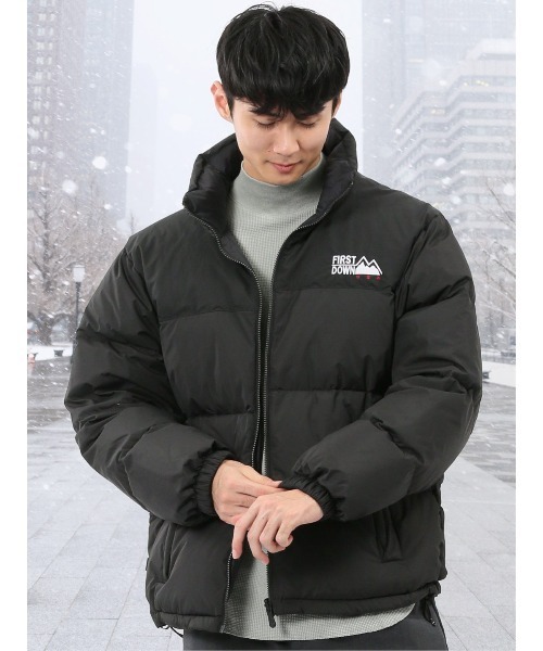 FIRST DOWN(ファーストダウン)の「【ファーストダウン 撥水防風 リバーシブル】FIRSTDOWN USA BUBBLE スタンド ダウン(ダウンジャケット/コート・メンズ・イエロー/ライトグレー/ブラック/ベージュ・LARGE/X-LARGE/MEDIUM)」の1枚目の写真