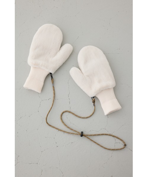 セール】配色ストラップ2WAYフェイクファーミトン（手袋）｜AZUL BY