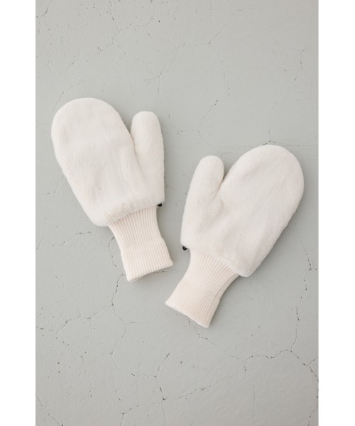 セール】配色ストラップ2WAYフェイクファーミトン（手袋）｜AZUL BY