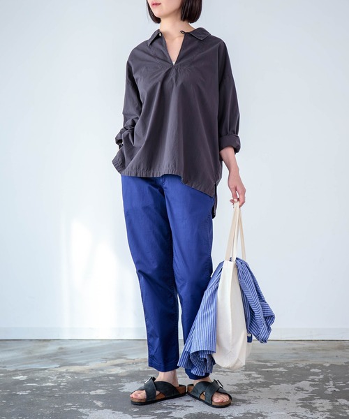 D.M.G.（ドミンゴ）の「[D.M.G / ディーエムジー] チノストレッチ オールデイイージートラウザー（チノパンツ・レディース・ベージュ/アイボリー/マスタード/ブラック/ダークブルー・L/M/S/SS）」の19枚目の写真