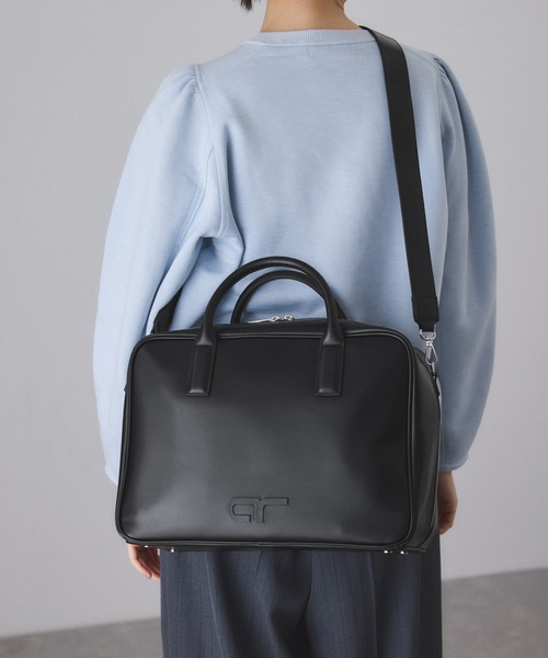 ADAM ET ROPE'（アダムエロペ）の「【サステナブル】ロゴボストンビッグバッグ（ボストンバッグ・レディース・ブラウン/ブラック/シルバー・FREE）」の9枚目の写真