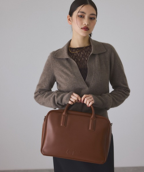 ADAM ET ROPE'（アダムエロペ）の「【サステナブル】ロゴボストンビッグバッグ（ボストンバッグ・レディース・ブラウン/ブラック/シルバー・FREE）」の14枚目の写真