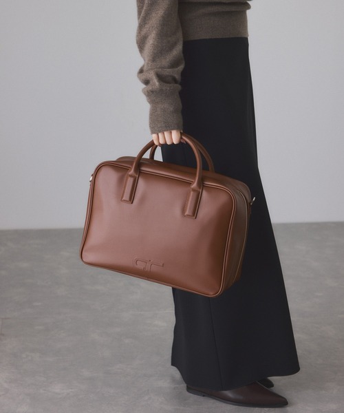 ADAM ET ROPE'（アダムエロペ）の「【サステナブル】ロゴボストンビッグバッグ（ボストンバッグ・レディース・ブラウン/ブラック/シルバー・FREE）」の12枚目の写真