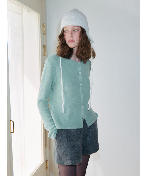 ETMON(エトモン)の「Ribbed Round Cardigan, Mint(カーディガン/ボレロ・レディース・その他・F)」の3枚目の写真