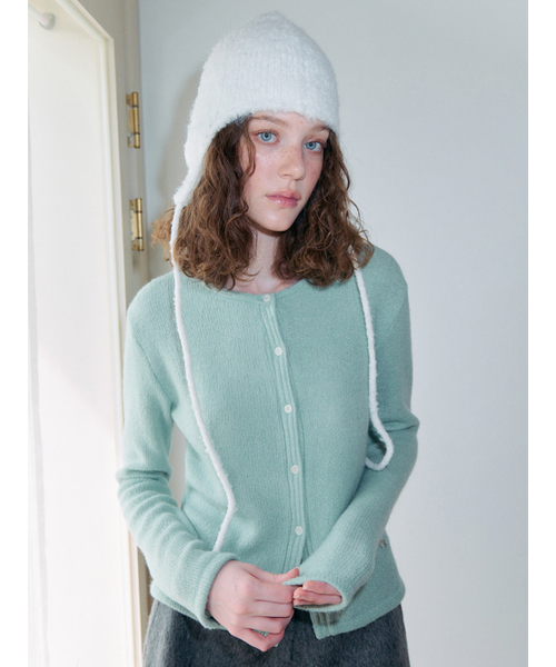 ETMON(エトモン)の「Ribbed Round Cardigan, Mint(カーディガン/ボレロ・レディース・その他・F)」の4枚目の写真