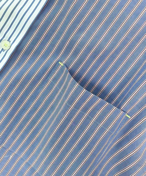 Q（キュー）の「ミックスストライプシャツ（シャツ/ブラウス・レディース・グレイッシュブルー/ブルー系・MEDIUM）」の13枚目の写真