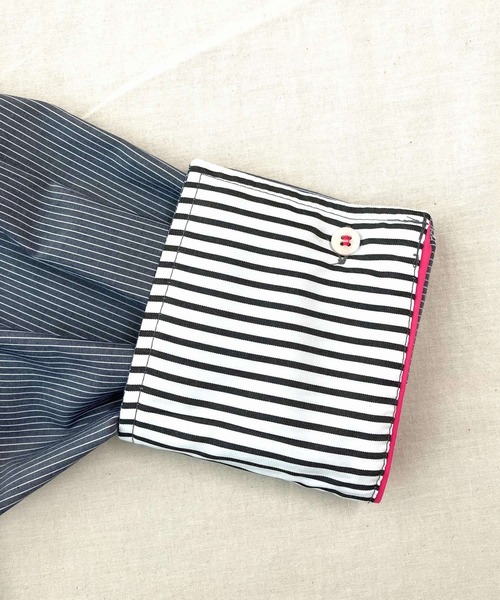 Q（キュー）の「ミックスストライプシャツ（シャツ/ブラウス・レディース・グレイッシュブルー/ブルー系・MEDIUM）」の17枚目の写真