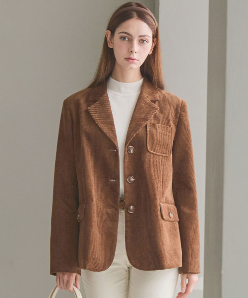 SLOWLOLLI（スローローリ）の「Cordy classic blazer - Brown（その他アウター・レディース・ブラウン・FREE）」の3枚目の写真