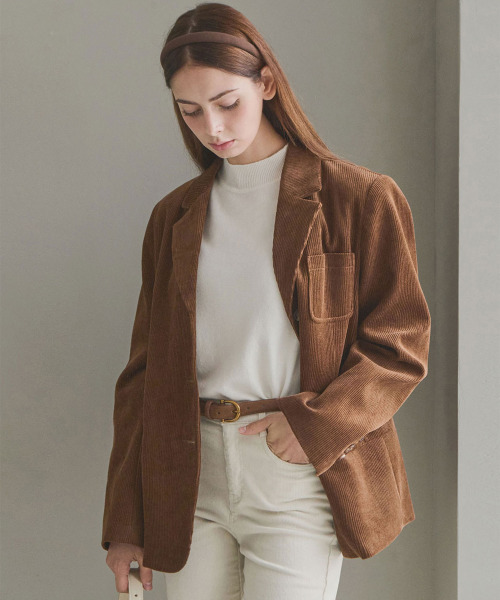 SLOWLOLLI（スローローリ）の「Cordy classic blazer - Brown（その他アウター・レディース・ブラウン・FREE）」の6枚目の写真
