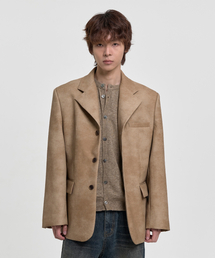 JUAN HOMME（ジュアンオム）の「3ボタンブレザージャケット（ベージュ）（ライダースジャケット）」