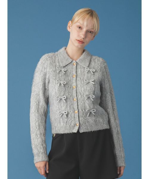 FURFUR リボンデザインアランポロニットトップス リボンデザインアランポロニットトップス（ニット/セーター）｜FURFUR