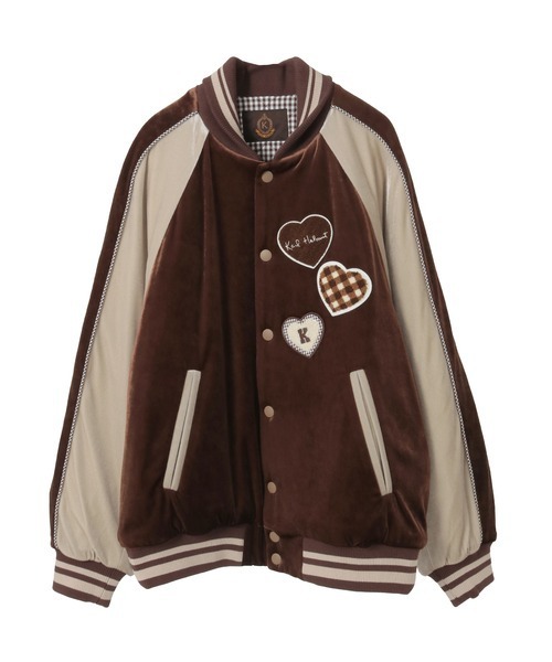 ハートワッペン使いベロアブルゾン（ブルゾン）｜KARL HELMUT（カール