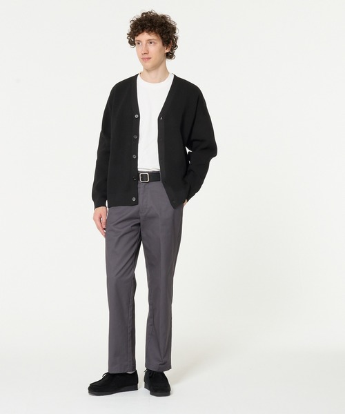 coca(coca)(コカ)の「ポリウーリー畦編みカーディガン(カーディガン/ボレロ・メンズ・ブラック/グレイッシュベージュ・L/M/XL)」の3枚目の写真