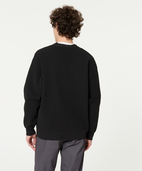 coca(coca)(コカ)の「ポリウーリー畦編みカーディガン(カーディガン/ボレロ・メンズ・ブラック/グレイッシュベージュ・L/M/XL)」の5枚目の写真