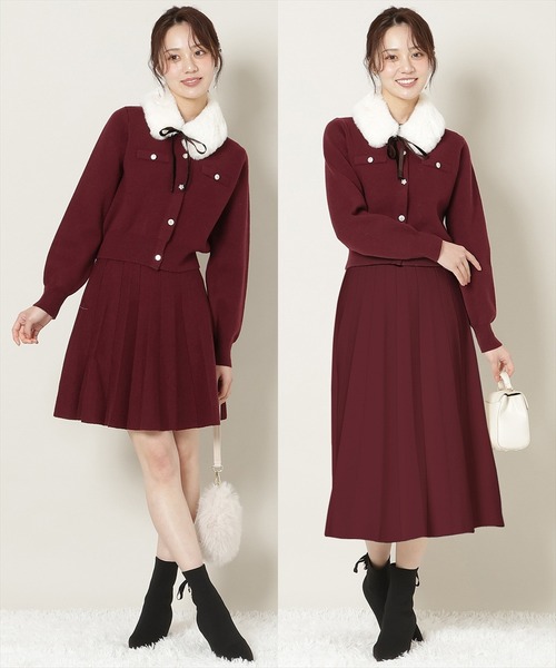 WILLSELECTION（ウィルセレクション）の「【なくなり次第終了】ファーティペット付きニットSETUP（セットアップ・レディース・オフホワイト/ボルドー/ブラック/グレー・SMALL/MEDIUM）」の4枚目の写真