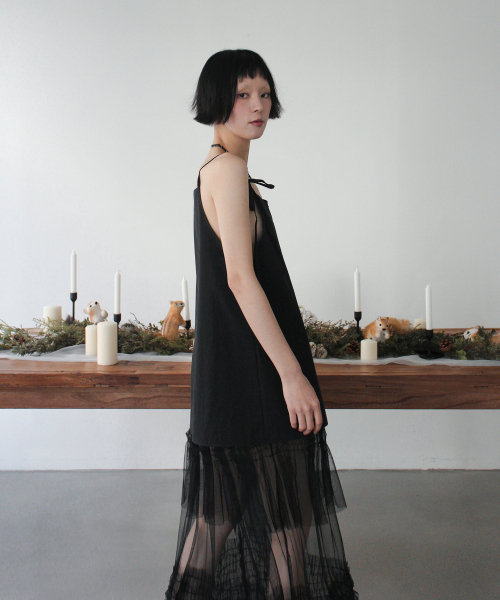 RUBATI（ルバティ）の「チュールレイヤードマキシワンピース_ブラック（ワンピース・レディース・その他・size1/size2）」の3枚目の写真