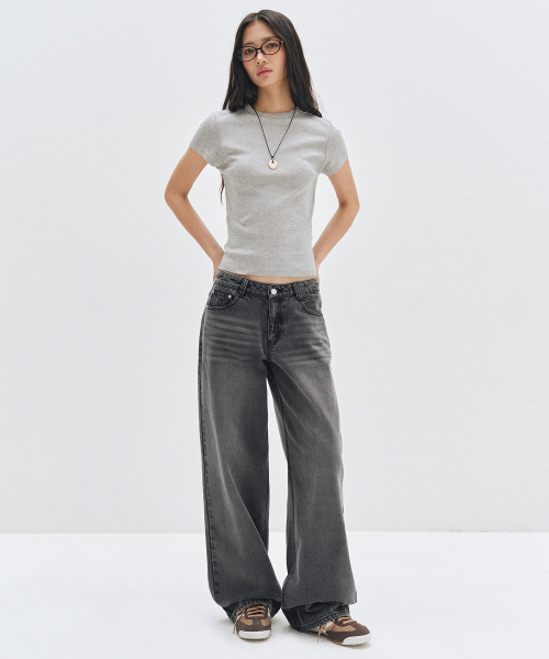 DECET WOMEN(デケット ウーマン)の「Signature Low Rise Wide Jeans DCWPT004GRAY(デニムパンツ・レディース・その他・X-SMALL/SMALL/MEDIUM/LARGE)」の7枚目の写真