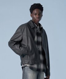 オーバーサイズ」に該当するメンズのライダースジャケットファッション