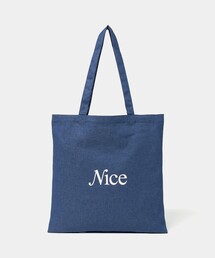 <NICE WEATHER>デニム シグネチャーロゴ トートバッグ