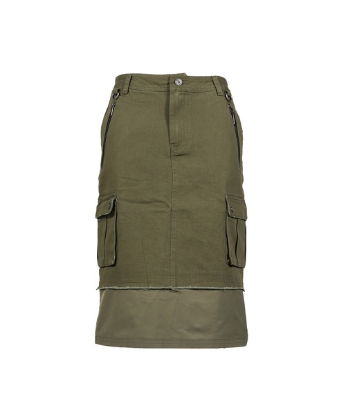 VACANT Archive(ベイカントアーカイブ)の「WIFFY CARGO MIDI SKIRT(スカート・レディース・カーキ/ブラック・SMALL)」の2枚目の写真