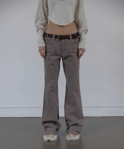 SETUP-EXE(セットアップイーエックスイー)の「LINE BOOTCUT PANTS / MOCHA(その他パンツ・レディース・その他・SMALL/MEDIUM)」の1枚目の写真