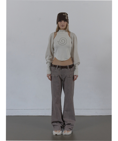 SETUP-EXE(セットアップイーエックスイー)の「LINE BOOTCUT PANTS / MOCHA(その他パンツ・レディース・その他・SMALL/MEDIUM)」の4枚目の写真