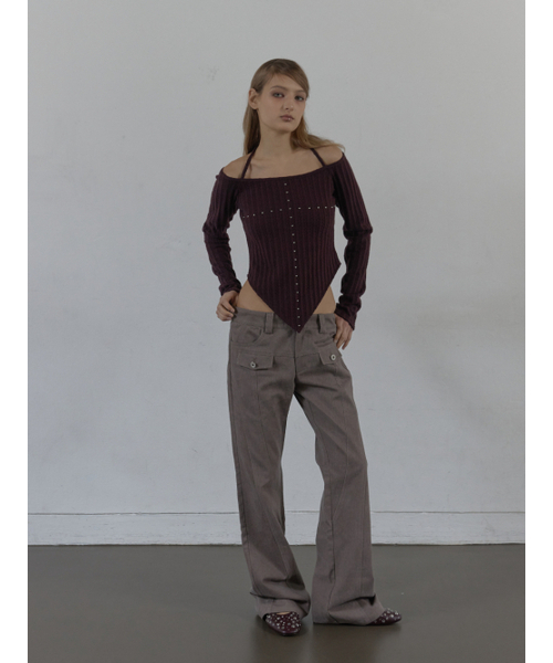 SETUP-EXE(セットアップイーエックスイー)の「LINE BOOTCUT PANTS / MOCHA(その他パンツ・レディース・その他・SMALL/MEDIUM)」の7枚目の写真