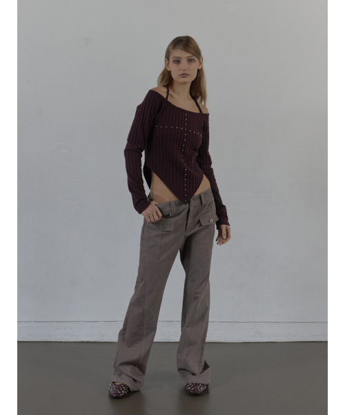 SETUP-EXE(セットアップイーエックスイー)の「LINE BOOTCUT PANTS / MOCHA(その他パンツ・レディース・その他・SMALL/MEDIUM)」の8枚目の写真