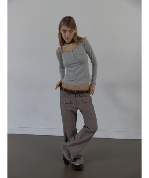 SETUP-EXE(セットアップイーエックスイー)の「LINE BOOTCUT PANTS / MOCHA(その他パンツ・レディース・その他・SMALL/MEDIUM)」の9枚目の写真