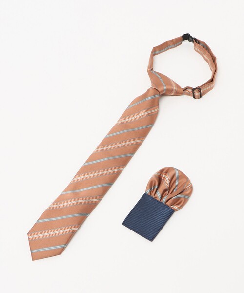 ネクタイ チーフ セット（ストライプ） / キッズ 手洗い可能（ネクタイ
