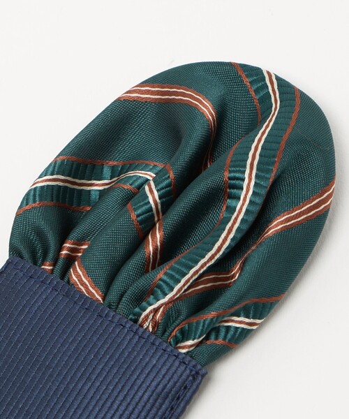 green label relaxing(グリーンレーベルリラクシング)の「ネクタイ チーフ セット(ストライプ) / キッズ 手洗い可能(ネクタイ・キッズ・オレンジ/コバルトブルー/ダークグリーン・M)」の4枚目の写真