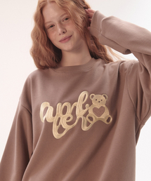 ハートベア刺繍スウェットTシャツ AMM1306 (モカ)