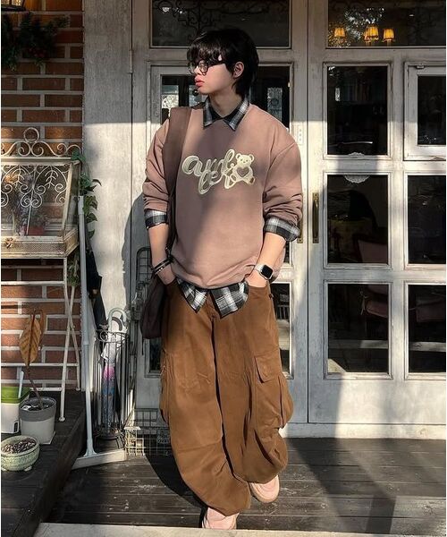 ambler(エムブラー)の「ハートベア刺繍スウェットTシャツ AMM1306 (モカ)(スウェット・レディース・その他・SMALL/LARGE)」の5枚目の写真