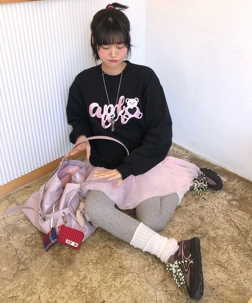 ambler(エムブラー)の「ハートベア刺繍スウェットTシャツ AMM1306 (モカ)(スウェット・レディース・その他・SMALL/LARGE)」の6枚目の写真