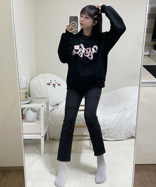 ambler(エムブラー)の「ハートベア刺繍スウェットTシャツ AMM1306 (モカ)(スウェット・レディース・その他・SMALL/LARGE)」の7枚目の写真