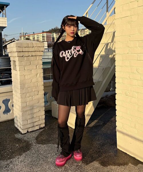 ambler(エムブラー)の「ハートベア刺繍スウェットTシャツ AMM1306 (モカ)(スウェット・レディース・その他・SMALL/LARGE)」の8枚目の写真
