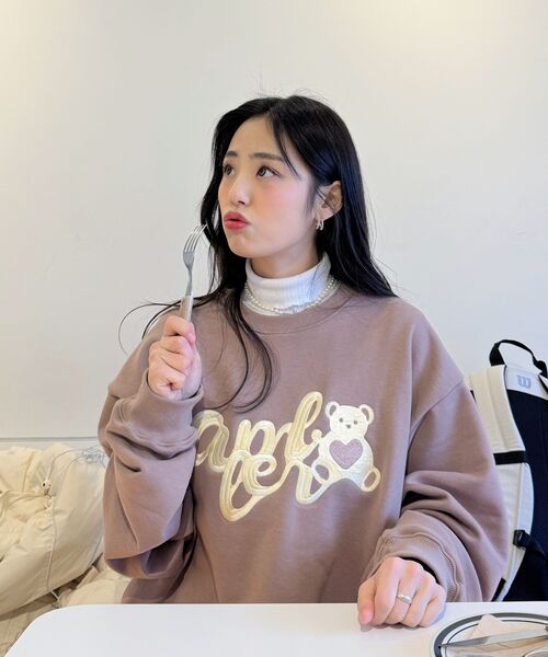 ambler(エムブラー)の「ハートベア刺繍スウェットTシャツ AMM1306 (モカ)(スウェット・レディース・その他・SMALL/LARGE)」の12枚目の写真