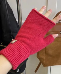 新品 ピンクハウス♥薔薇モチーフ付きニットアームウォーマー／黒 新品 ピンクハウス♥薔薇モチーフ付きニットアームウォーマー／黒