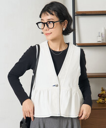 SOMETHING（サムシング）の「SOMETHING × FREAK'S STORE/サムシング 別注 PEPLUM 2WAY BUISTIER＜セットアップ対応＞/ペプラム ツーウェイ ビスチェ（ベスト）」