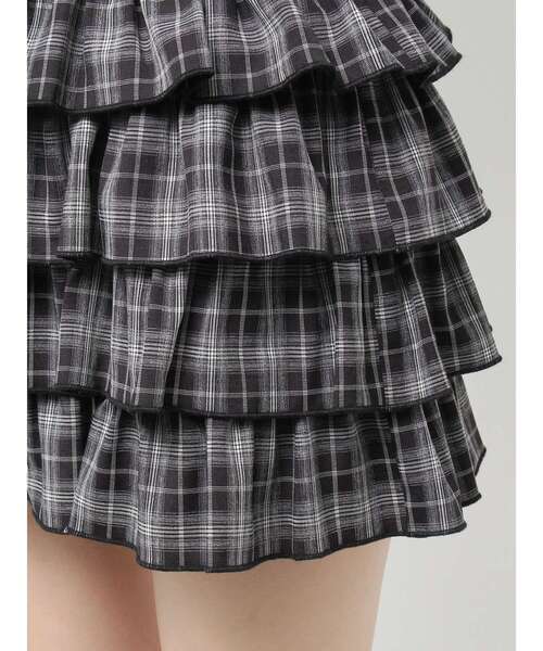EVRIS（エヴリス）の「フリルチェックミニスカート（スカート・レディース・ネイビー/ブラック/レッド・FREE）」の6枚目の写真