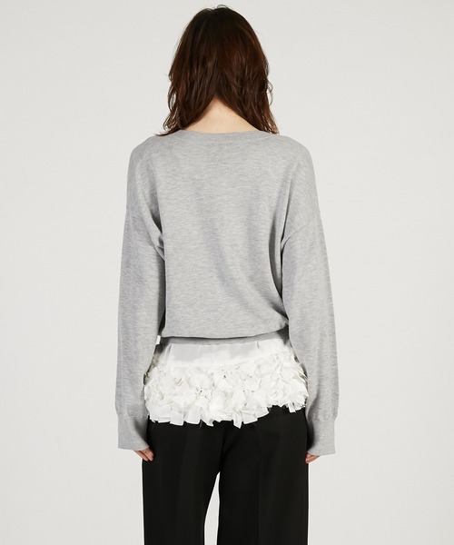 PRANK PROJECT(プランクプロジェクト)の「テープリボンキャミレイヤードニット / Tape Ribbon Camisole Layer Knit(ニット/セーター・レディース・チャコールグレー/ライトグレー・FREE)」の15枚目の写真