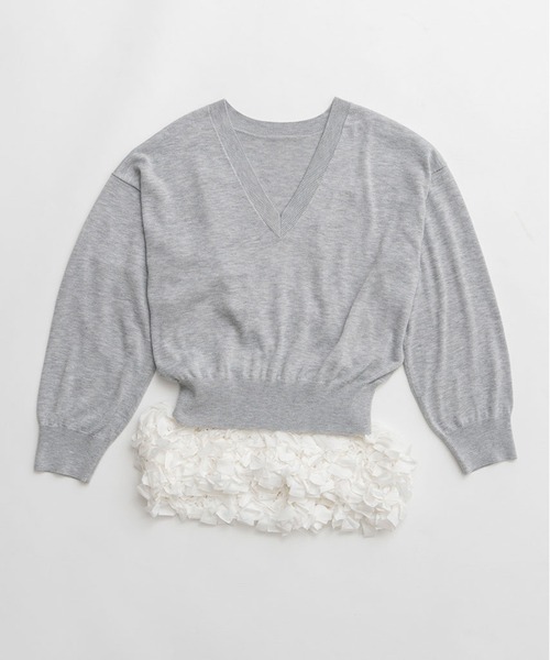 PRANK PROJECT(プランクプロジェクト)の「テープリボンキャミレイヤードニット / Tape Ribbon Camisole Layer Knit(ニット/セーター・レディース・チャコールグレー/ライトグレー・FREE)」の17枚目の写真