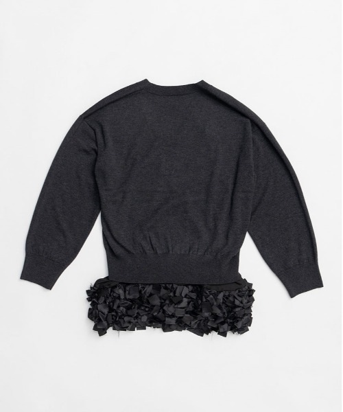 PRANK PROJECT(プランクプロジェクト)の「テープリボンキャミレイヤードニット / Tape Ribbon Camisole Layer Knit(ニット/セーター・レディース・チャコールグレー/ライトグレー・FREE)」の19枚目の写真