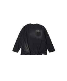 MEA（メア）の「ヴィンテージリップL/Sトップ[ブラック]（Tシャツ/カットソー）」