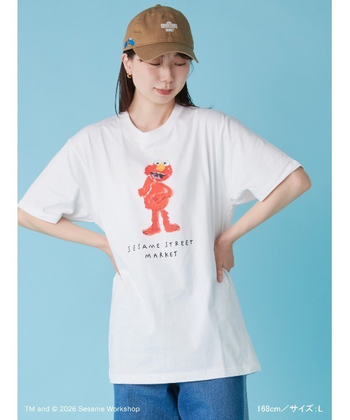 SESAME STREET(セサミストリート)の「【ヒラノトシユキ】フレンズ柄Tシャツ(Tシャツ/カットソー・レディース・レッド/オレンジ/ブルー・M/L)」の6枚目の写真