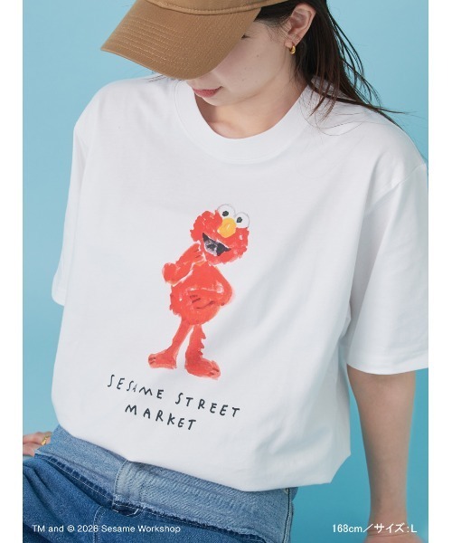 SESAME STREET(セサミストリート)の「【ヒラノトシユキ】フレンズ柄Tシャツ(Tシャツ/カットソー・レディース・レッド/オレンジ/ブルー・M/L)」の5枚目の写真